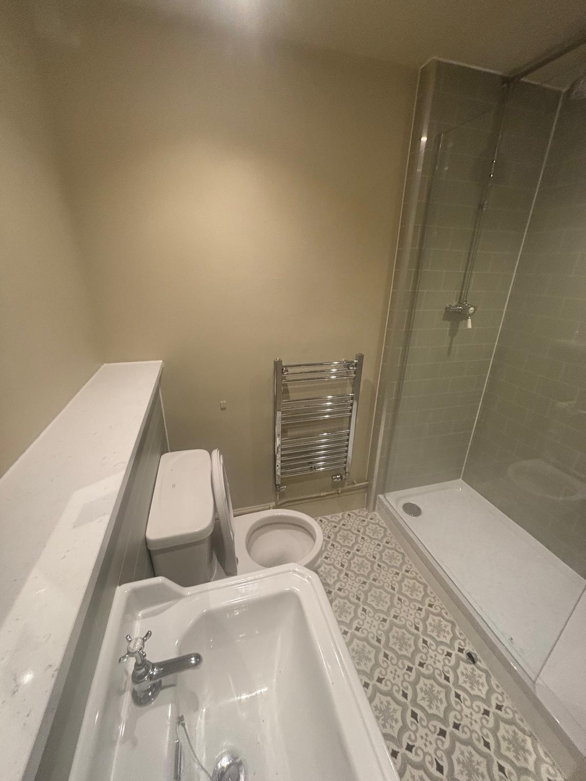Dog & Bear Hotel — refurbished en-suite bathroom detail