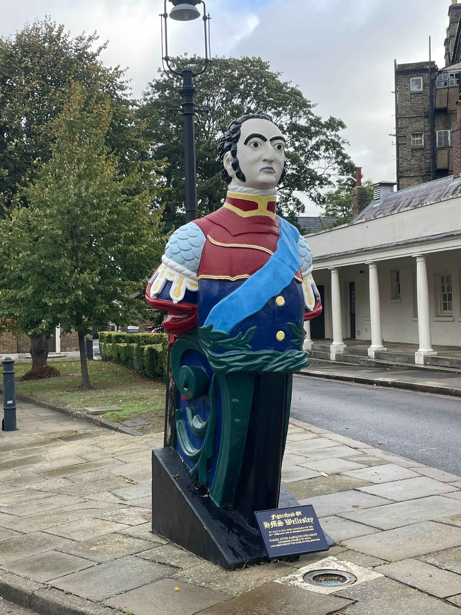 HMS Wellesley figurehead statue outside Chatham Dockside — home of Fingerprint Financial Planning